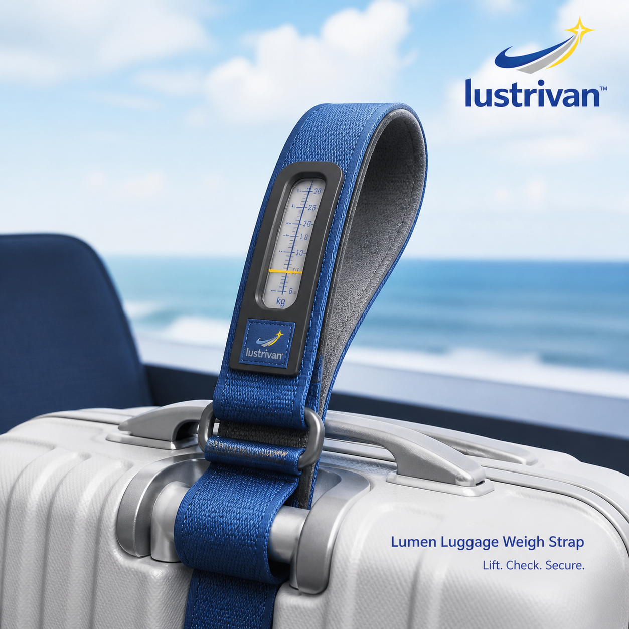 Lustrivan™ Lumen Luggage Weight Strap — Grip-and-Check Travel Handle
