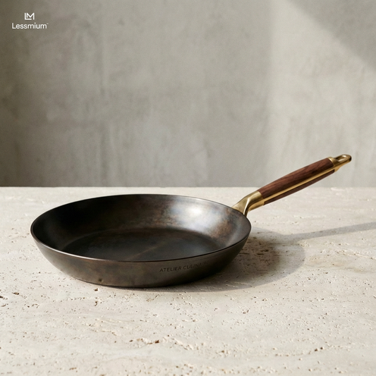 Lessmium™ AtelierForge Professional Frying Pan  Crafted for heat. Designed for mastery.
